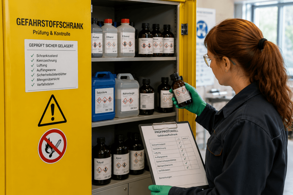 Prüfung von Gefahrstoff- und Chemikalienschränken